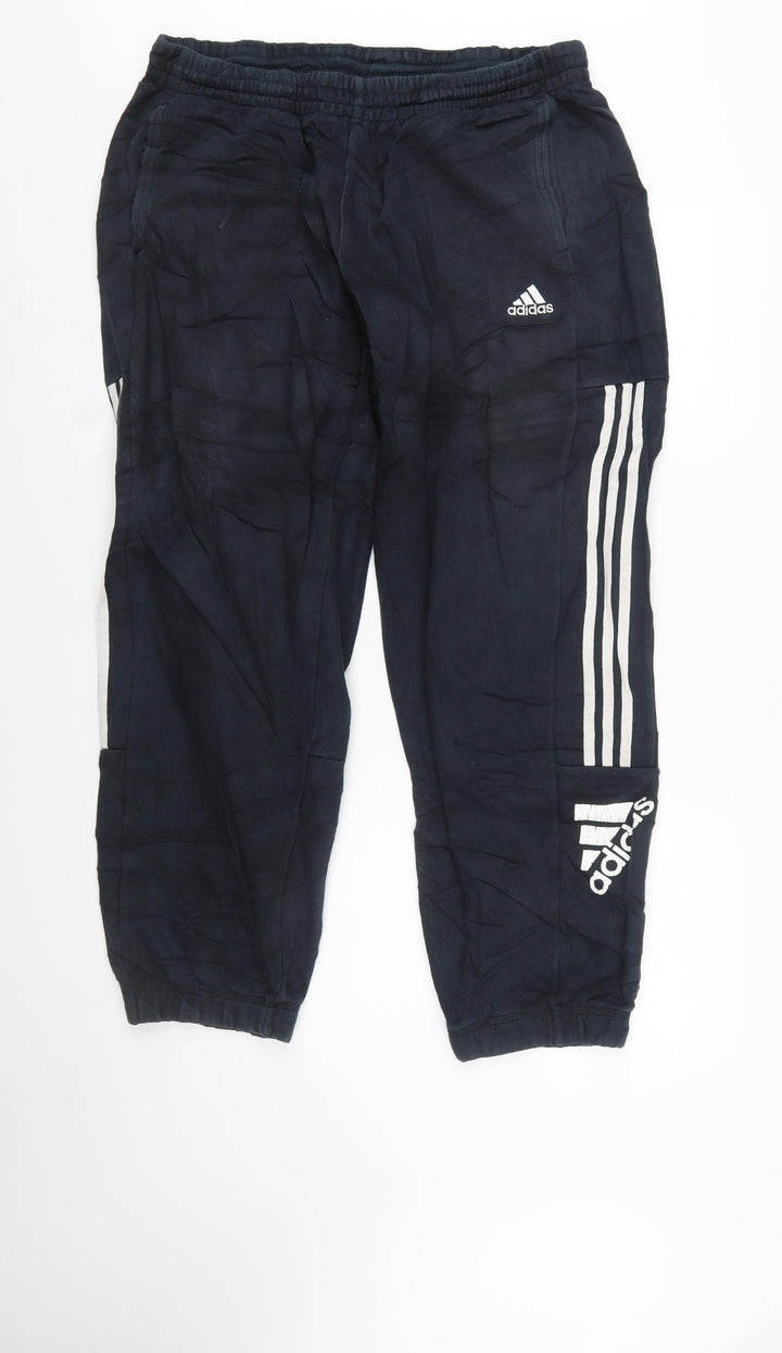 Adidas Men's Black XL Jogger Trousers with Stripes