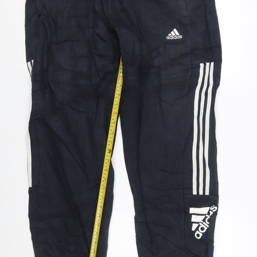 Adidas Men's Black XL Jogger Trousers with Stripes