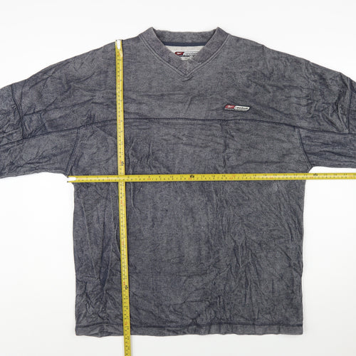 Reebok Men's Grey Pullover Sweatshirt L V-Neck Athletic Fit
