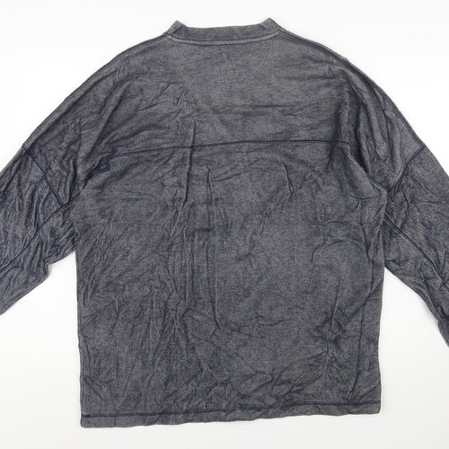 Reebok Men's Grey Pullover Sweatshirt L V-Neck Athletic Fit
