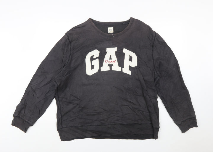 GAP Women’s Black XL Pullover Sweatshirt Original Logo Cotton Blend