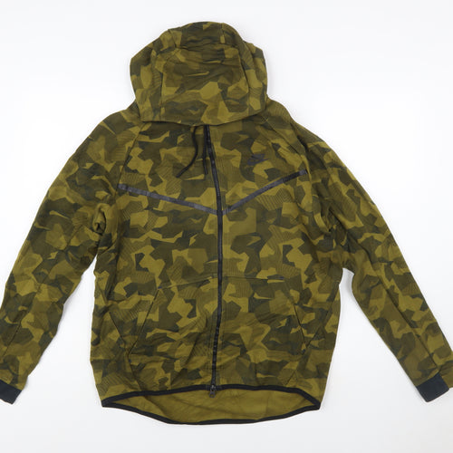 Nike Men's Green Camouflage Full Zip Hoodie Size M