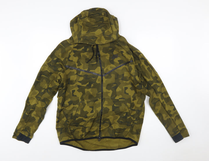 Nike Men's Green Camouflage Full Zip Hoodie Size M