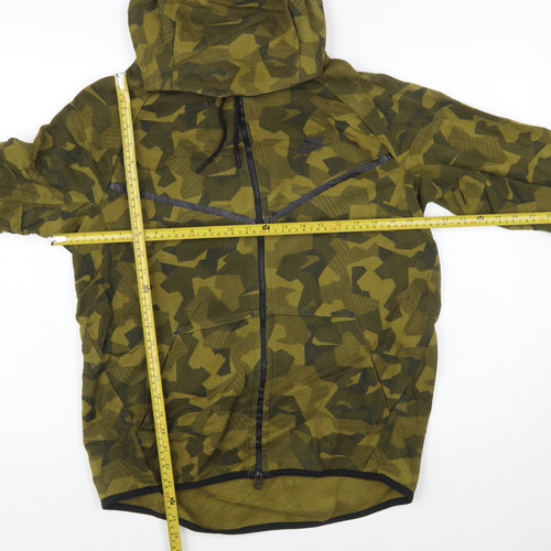 Nike Men's Green Camouflage Full Zip Hoodie Size M