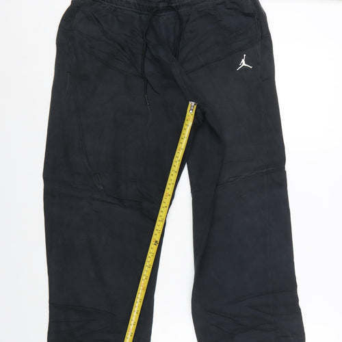 Jordan Mens Black Jogger Trousers M Fleece Elastic Waist Casual