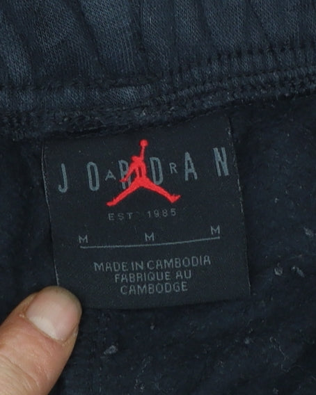 Jordan Mens Black Jogger Trousers M Fleece Elastic Waist Casual