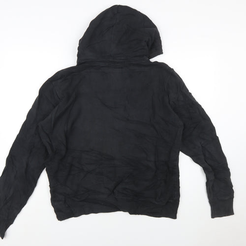 Calvin Klein Jeans Mens Black Pullover Hoodie L Logo Fleece