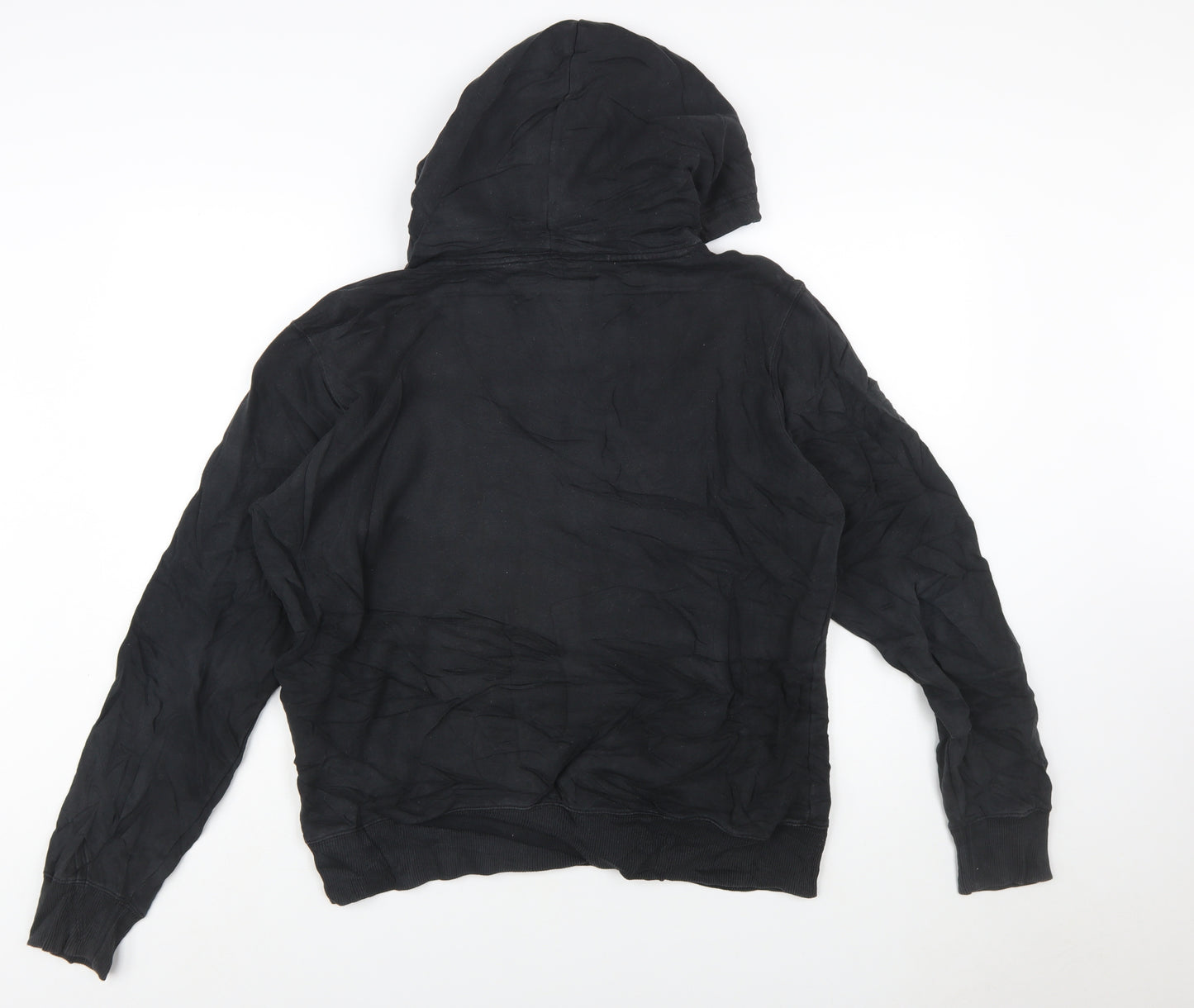 Calvin Klein Jeans Mens Black Pullover Hoodie L Logo Fleece