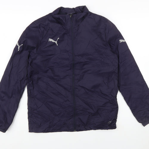 Puma Boys Blue Nylon Windbreaker Jacket Size 14 Years Lightweight Zip