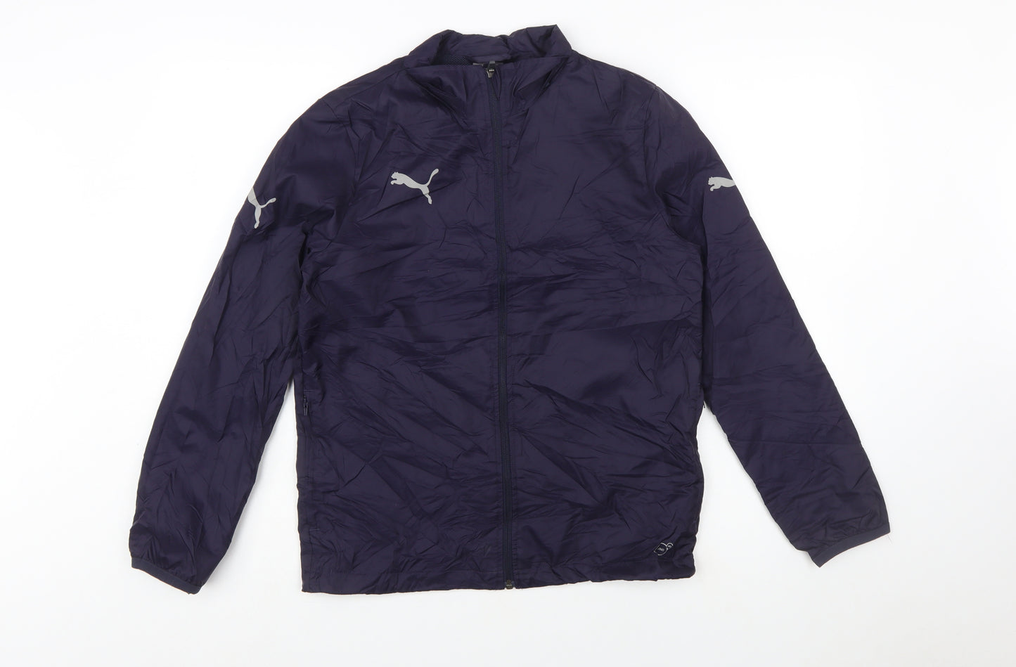 Puma Boys Blue Nylon Windbreaker Jacket Size 14 Years Lightweight Zip