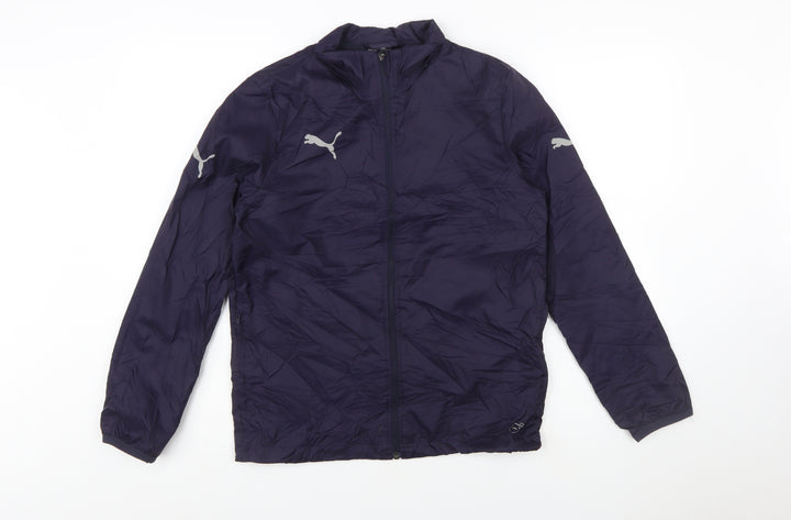 Puma Boys Blue Nylon Windbreaker Jacket Size 14 Years Lightweight Zip