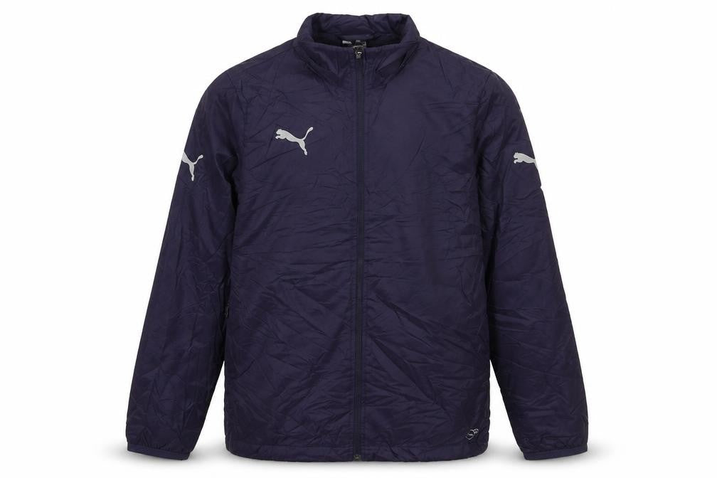 Front view of Puma boys’ blue nylon windbreaker jacket, size 14, years lightweight zip