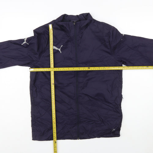 Puma Boys Blue Nylon Windbreaker Jacket Size 14 Years Lightweight Zip