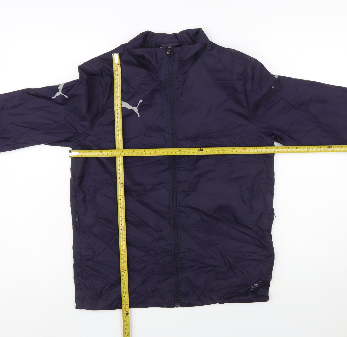 Puma Boys Blue Nylon Windbreaker Jacket Size 14 Years Lightweight Zip