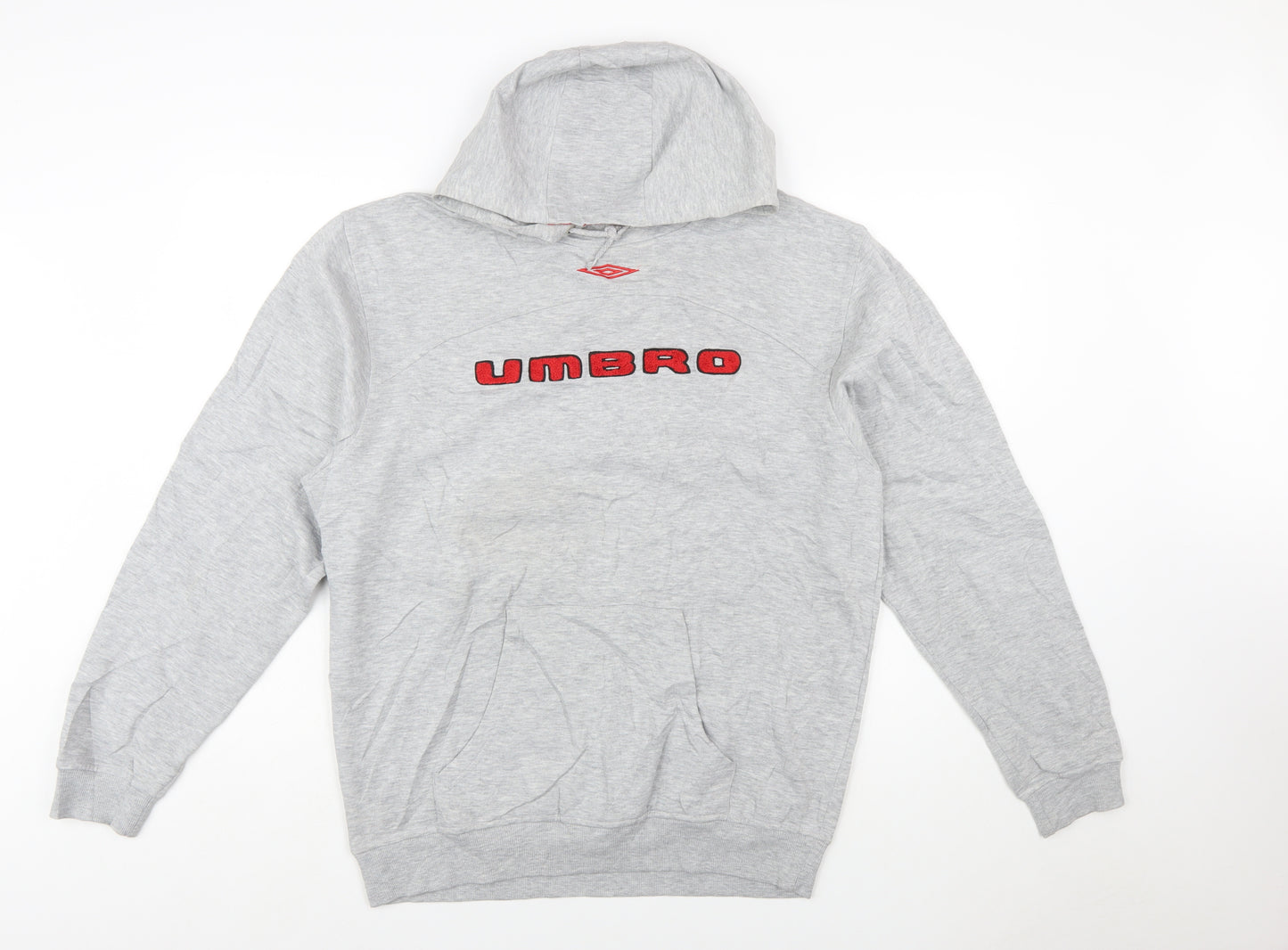 Umbro Mens Grey Pullover Hoodie M Sports Graphic Fleece