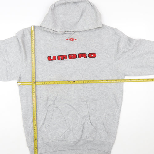 Umbro Mens Grey Pullover Hoodie M Sports Graphic Fleece