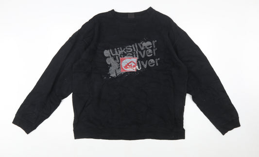 Quiksilver Men's Black XL Pullover Fleece Graphic Sweatshirt