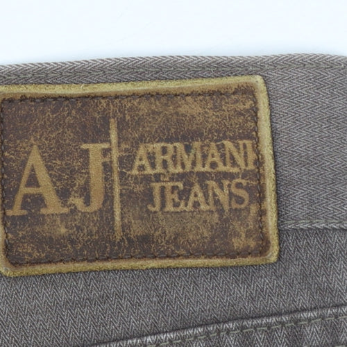 Armani Jeans Men's Brown Straight Leg Jeans Size 36 Regular Fit