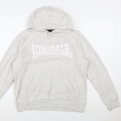 Lonsdale London Women's Grey Pullover Hoodie Size 14