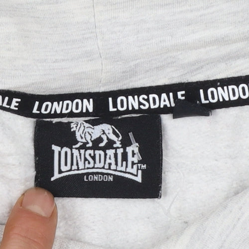 Lonsdale London Women's Grey Pullover Hoodie Size 14