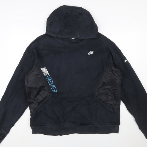 Nike Mens Black L Pullover Hoodie Sportswear Graphic Fleece