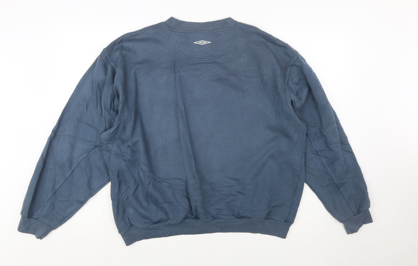 Umbro Men Blue L Pullover Crew Neck Retro Sports Sweatshirt