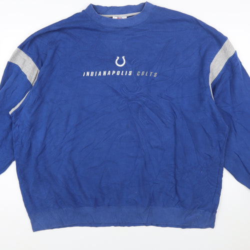 NFL Mens Blue 2XL Pullover Sweatshirt Indianapolis Colts Logo