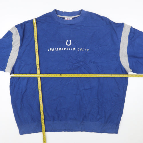 NFL Mens Blue 2XL Pullover Sweatshirt Indianapolis Colts Logo