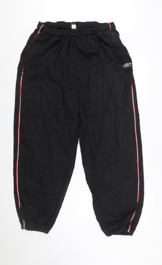 Umbro Men's Black 2XL Jogger Trousers with Side Stripe