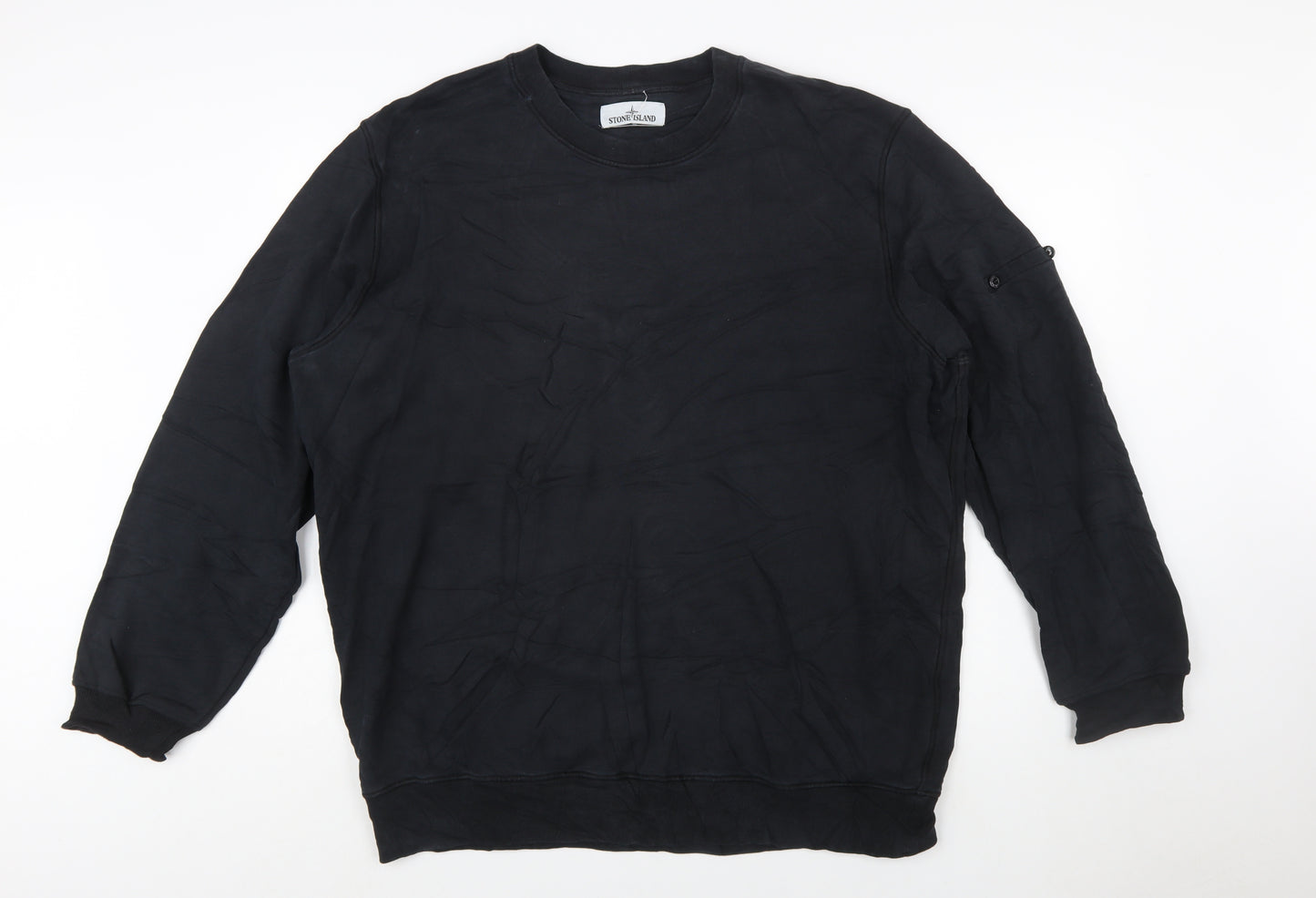 Stone Island Men's Black 3XL Cotton Crew Neck Pullover Sweatshirt