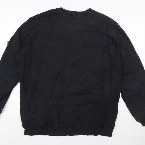 Stone Island Men's Black 3XL Cotton Crew Neck Pullover Sweatshirt