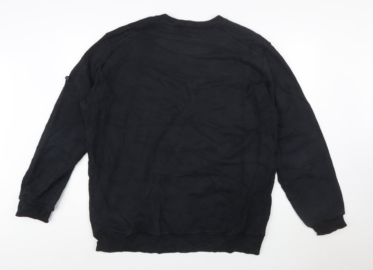 Stone Island Men's Black 3XL Cotton Crew Neck Pullover Sweatshirt
