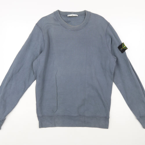 Stone Island Men's Blue Crew Neck Pullover Sweatshirt Size S