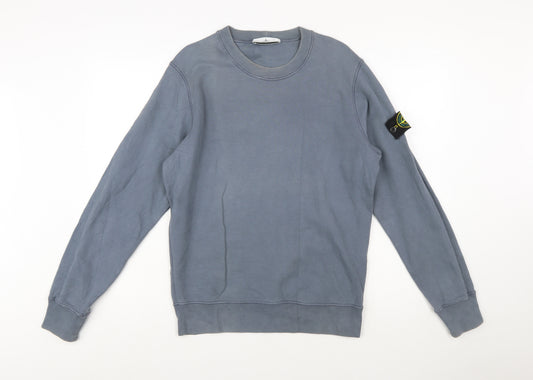 Stone Island Men's Blue Crew Neck Pullover Sweatshirt Size S
