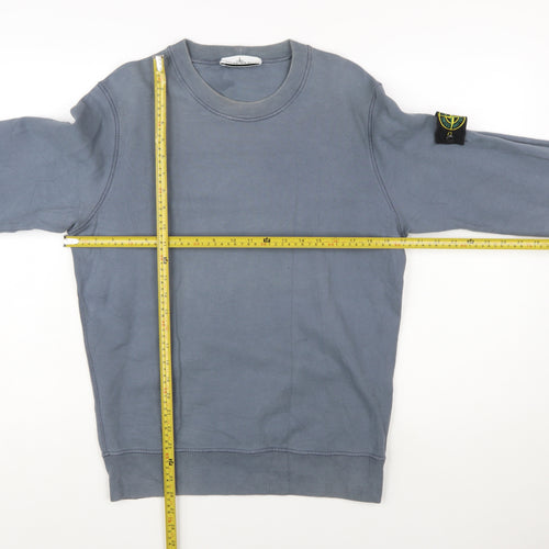 Stone Island Men's Blue Crew Neck Pullover Sweatshirt Size S