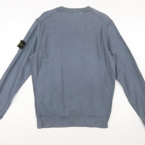 Stone Island Men's Blue Crew Neck Pullover Sweatshirt Size S