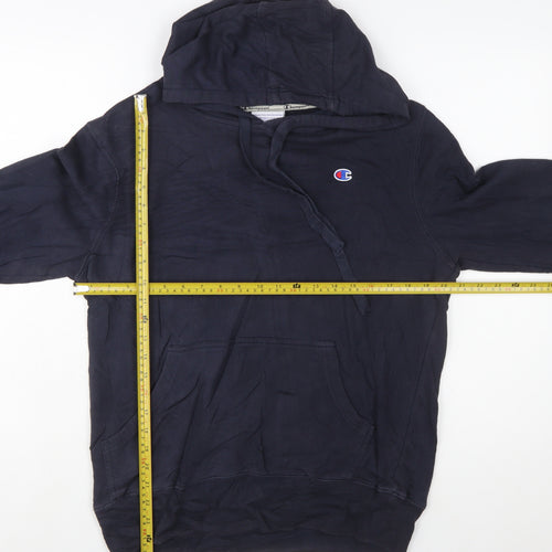 Champion Men's Blue Pullover Hoodie Small Logo Sweatshirt