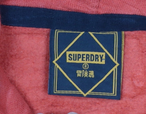 Superdry Men’s Red Pullover Graphic Hoodie 2XL Fleece Casual