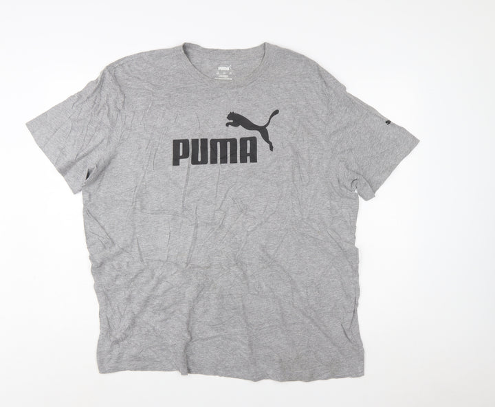 Puma Mens Grey XXL Graphic Logo Crew Neck Short Sleeve T-Shirt