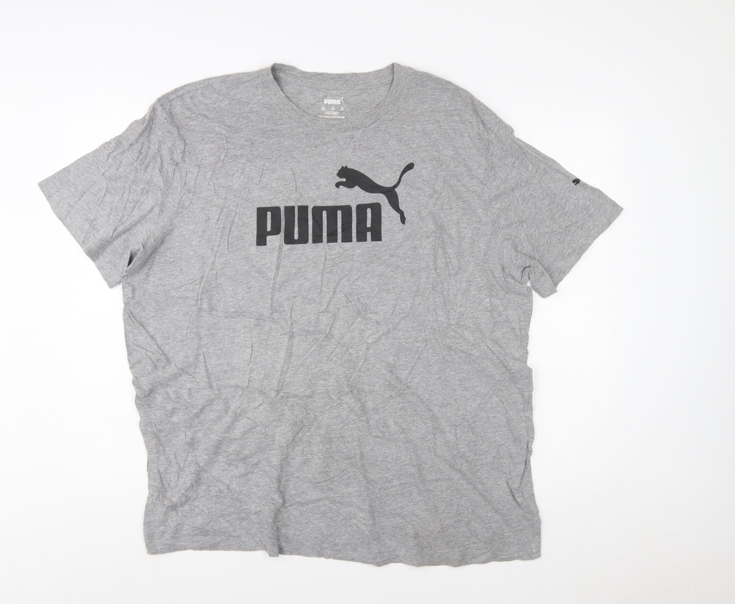 Puma Mens Grey XXL Graphic Logo Crew Neck Short Sleeve T-Shirt