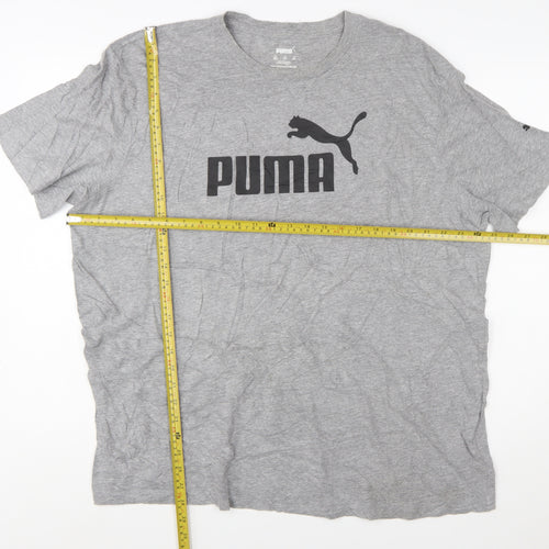 Puma Mens Grey XXL Graphic Logo Crew Neck Short Sleeve T-Shirt