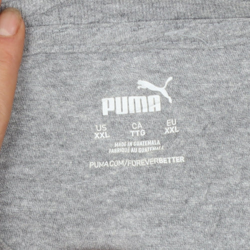 Puma Mens Grey XXL Graphic Logo Crew Neck Short Sleeve T-Shirt
