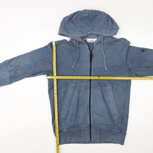 Stone Island Men’s Blue Full Zip Cotton Hoodie Size M
