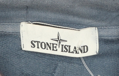 Stone Island Men’s Blue Full Zip Cotton Hoodie Size M