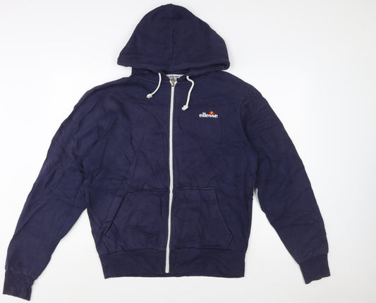 Ellesse Men's Blue Full Zip Hoodie Size M Logo Sportswear