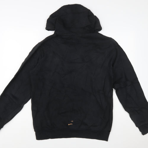 Ellesse Women Black L Pullover Hoodie Cotton Blend Logo Sweatshirt