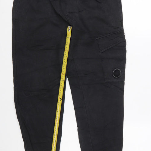 C.P. Company Men's Black Cargo Jogger Trousers Size M
