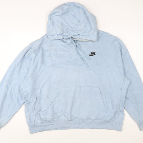 Nike Women’s Blue Pullover Hoodie XL Cotton Blend Casual Sportswear