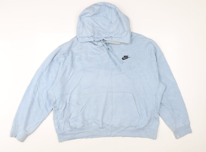 Nike Women’s Blue Pullover Hoodie XL Cotton Blend Casual Sportswear