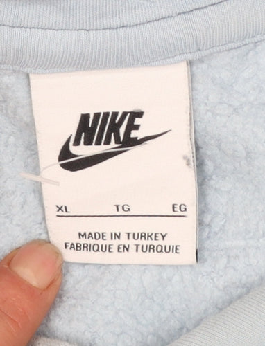 Nike Women’s Blue Pullover Hoodie XL Cotton Blend Casual Sportswear